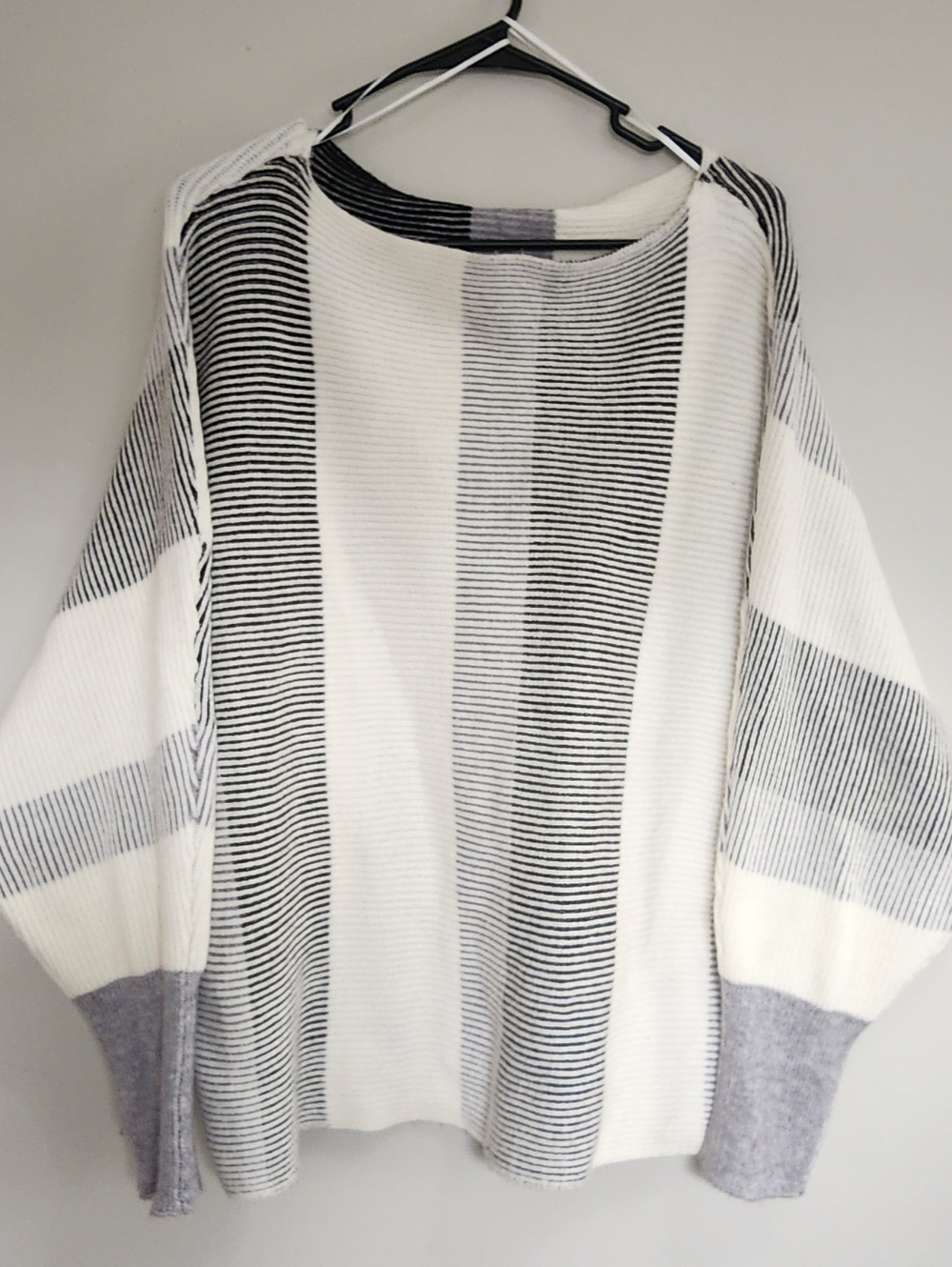 NWT Philosophy Boat Neck Dolman Sleeve Viscose Sweater Black & White Size 3X $78